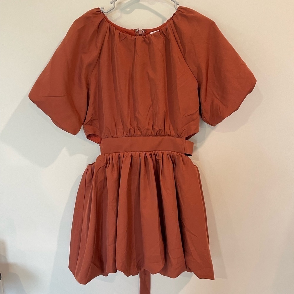 TCEC Bubble Dress in Burnt Orange